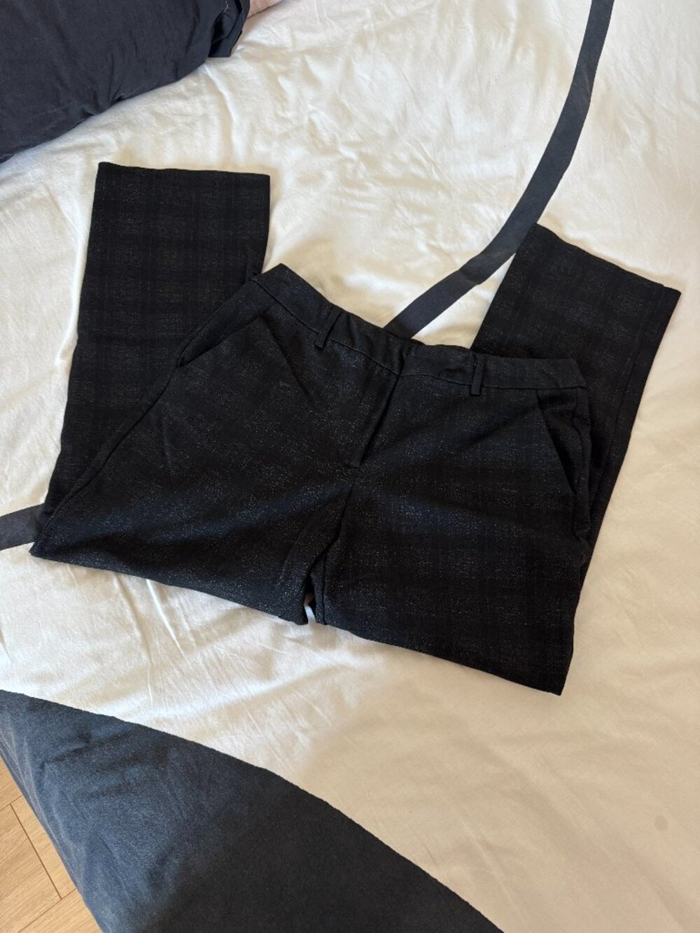 Maison d’Amélie Paris Black Plaid Pull-On Dress Pants Size L